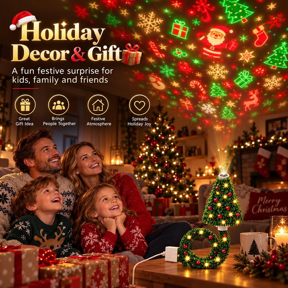 Weihnachts-Projektorleuchte, Plug-and-Play HD-Weihnachts-Projektor