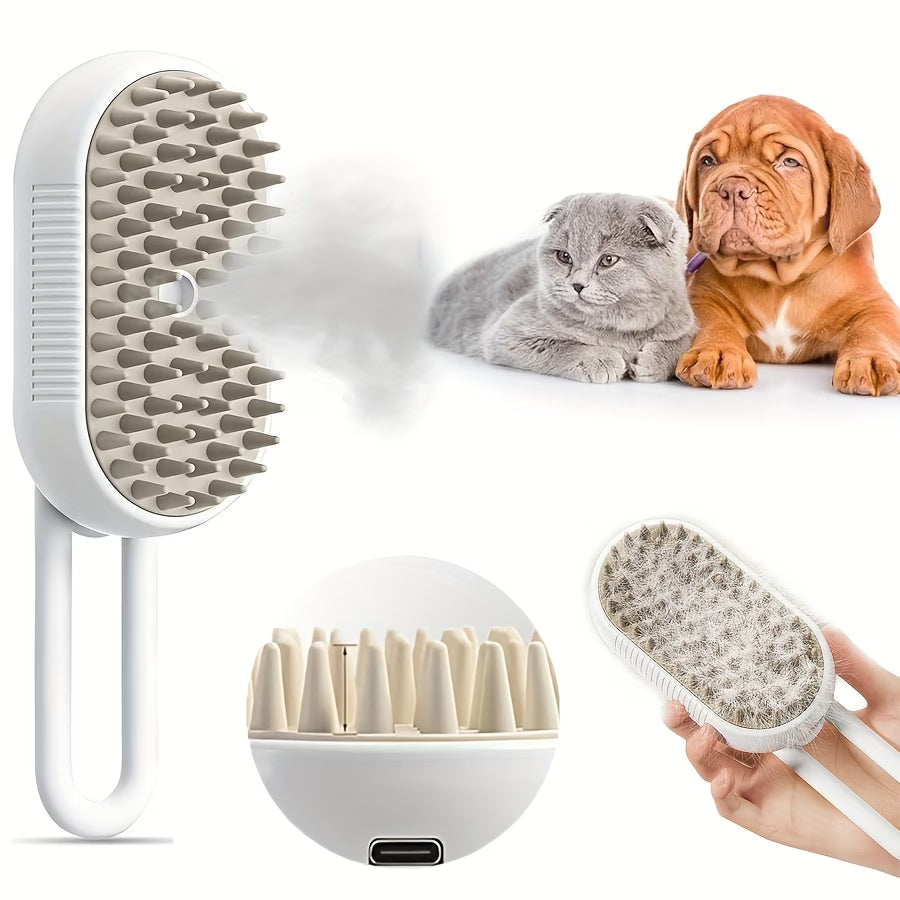 Brosse de toilettage à brume 4-en-1 pour chats et chiens – Rechargeable