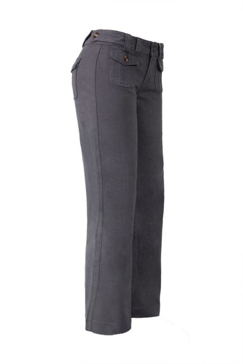Hose mit festem Knopfdetail, Pattentasche und geradem Bein