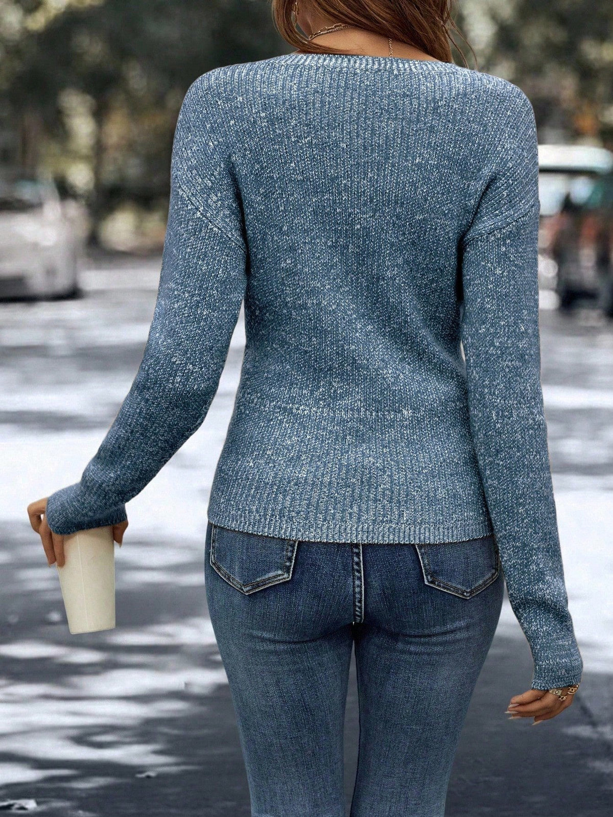 Eleganter Damen Freizeit-Strickpullover, Langarm Warmer Pullover für Frühling & Herbst, Koreanischer Stil Urlaub Mode-Top