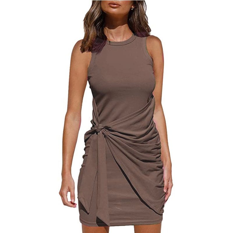 (Mehrfarbig) - Strickkleid mit Wickelrock-Design