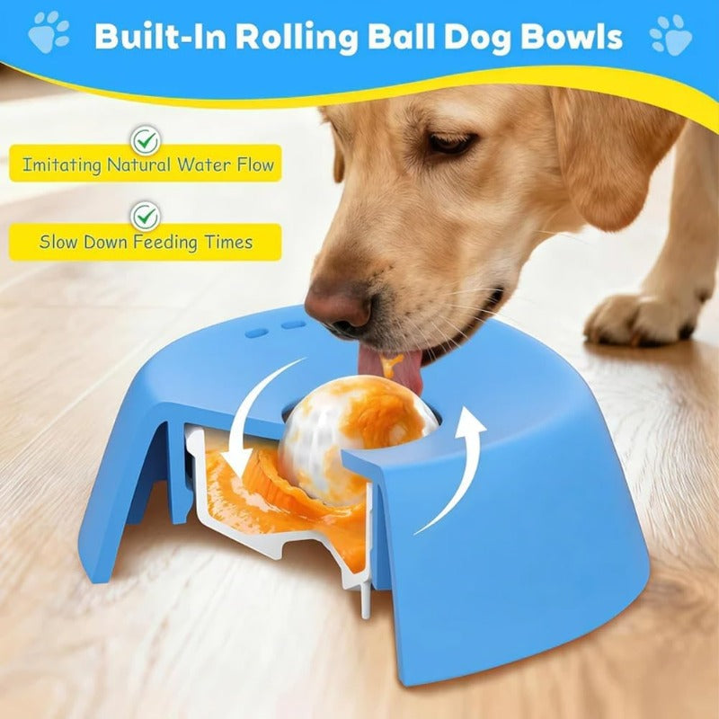Gamelle à lécher apaisante pour chien avec balle – Distributeur anti-glisse à alimentation lente