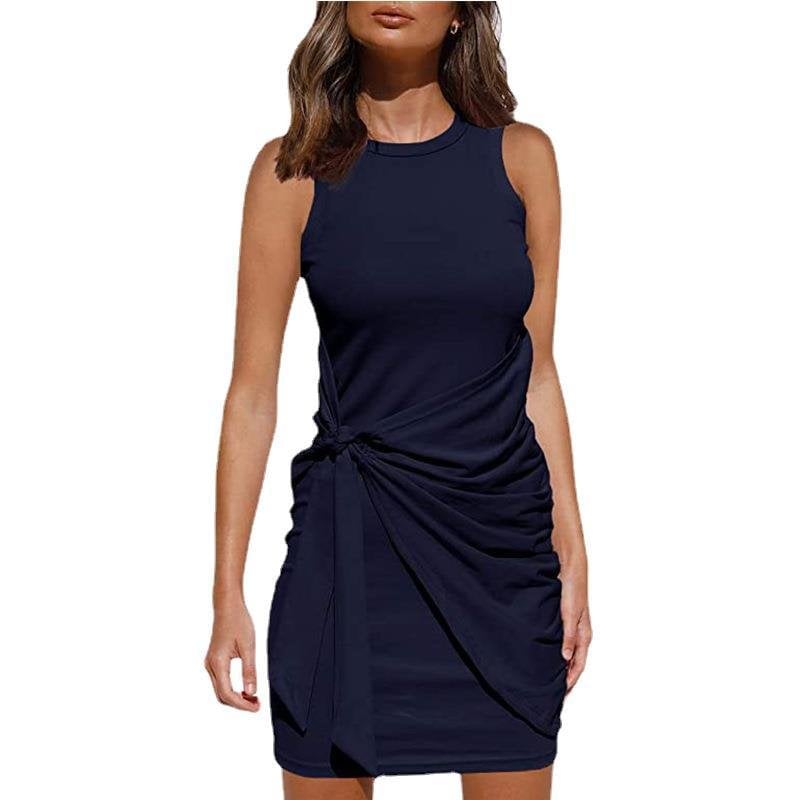 (Mehrfarbig) - Strickkleid mit Wickelrock-Design