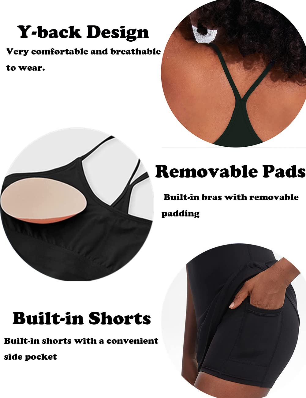2-in-1-Sportkleider mit integriertem BH & Shorts