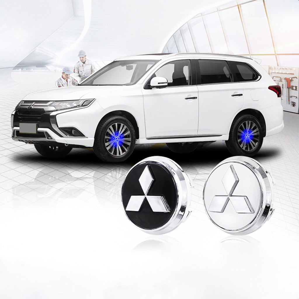 4x selbstleuchtende Auto-Radnabenkappen mit schwebendem Logo