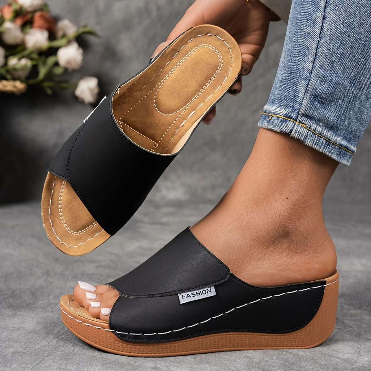 Sandales orthopédiques confortables – Sandales de marche ergonomiques anti-douleur