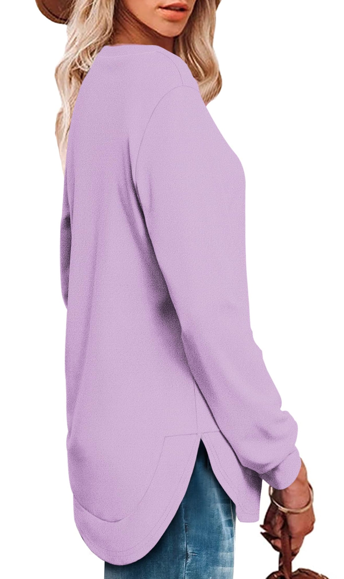 Women's High Low Curved Hem Tops (Buy 2 Free Shipping)