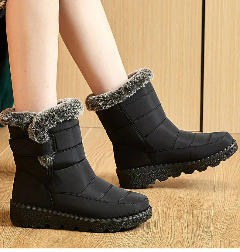 Bottes d'hiver pour femmes à fourrure de cheville