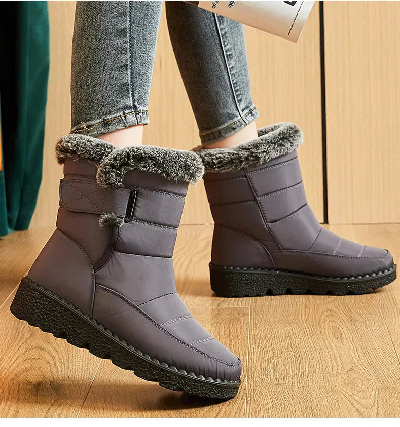 Bottes d'hiver pour femmes à fourrure de cheville