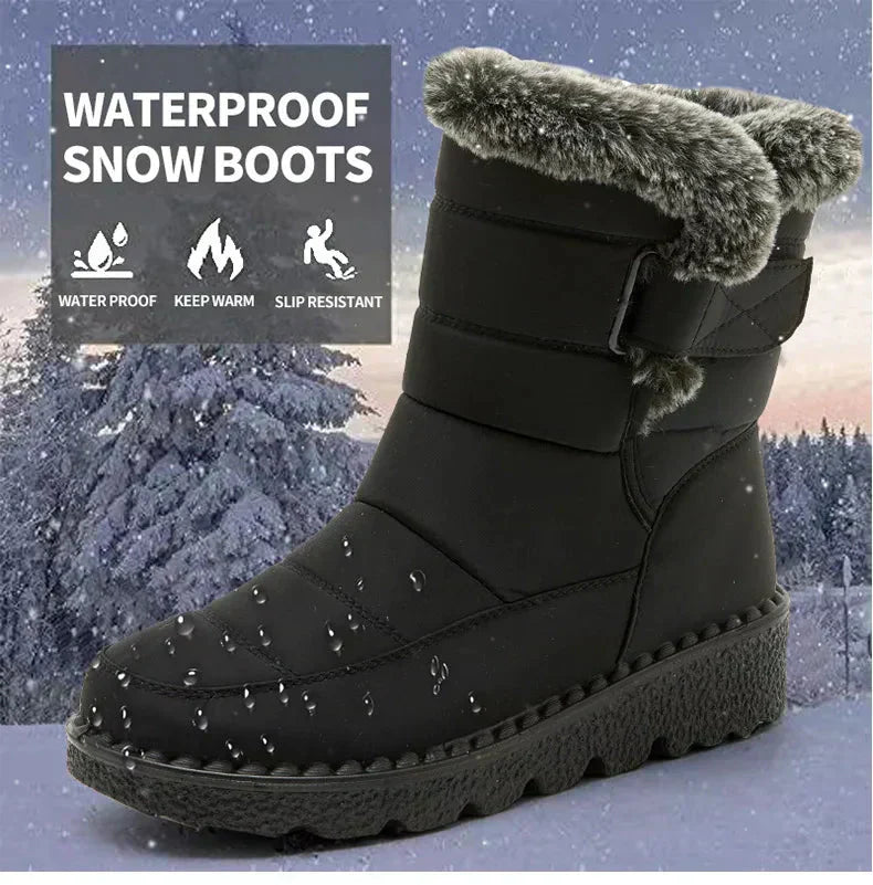 Bottes d'hiver pour femmes à fourrure de cheville