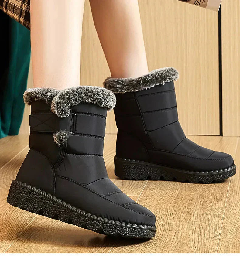 Bottes d'hiver pour femmes à fourrure de cheville