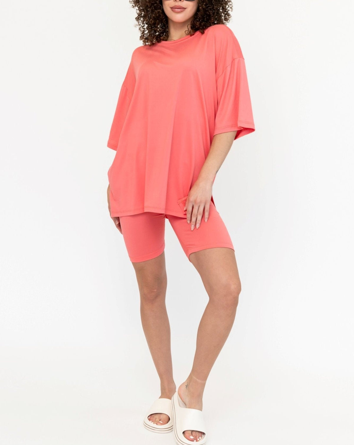 Ensemble Biker Oversize Col Rond pour Femme (2 achetés, livraison offerte)