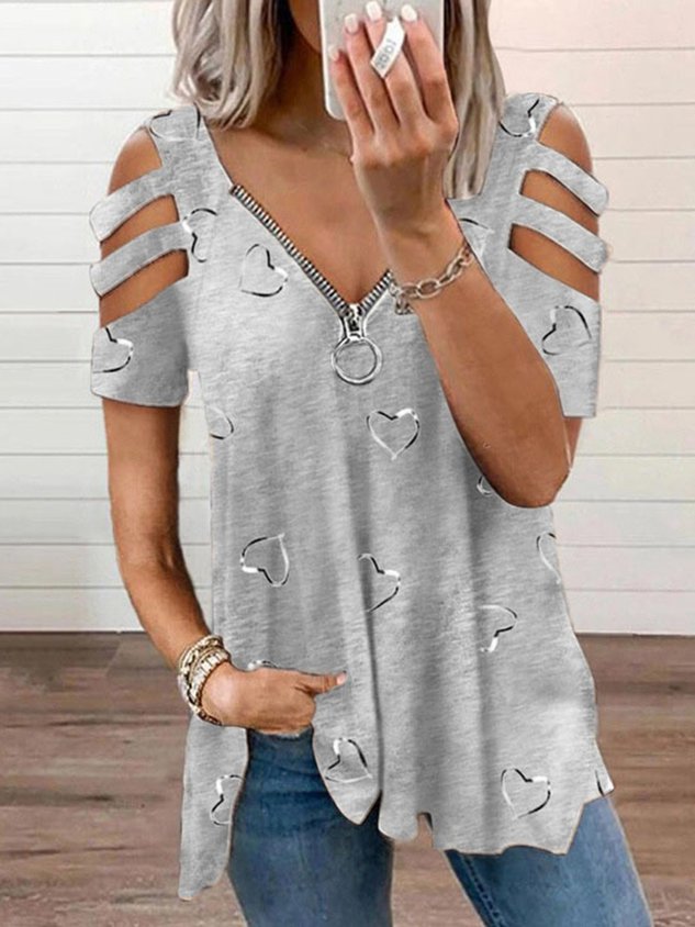 Lässiges, locker geschnittenes T-Shirt mit geometrischem Muster