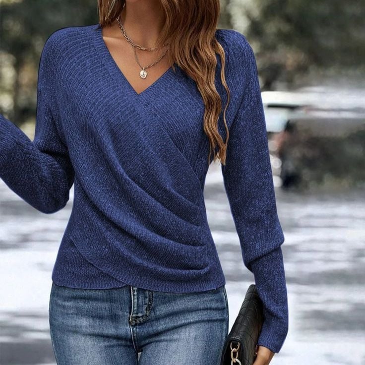 Eleganter Damen Freizeit-Strickpullover, Langarm Warmer Pullover für Frühling & Herbst, Koreanischer Stil Urlaub Mode-Top