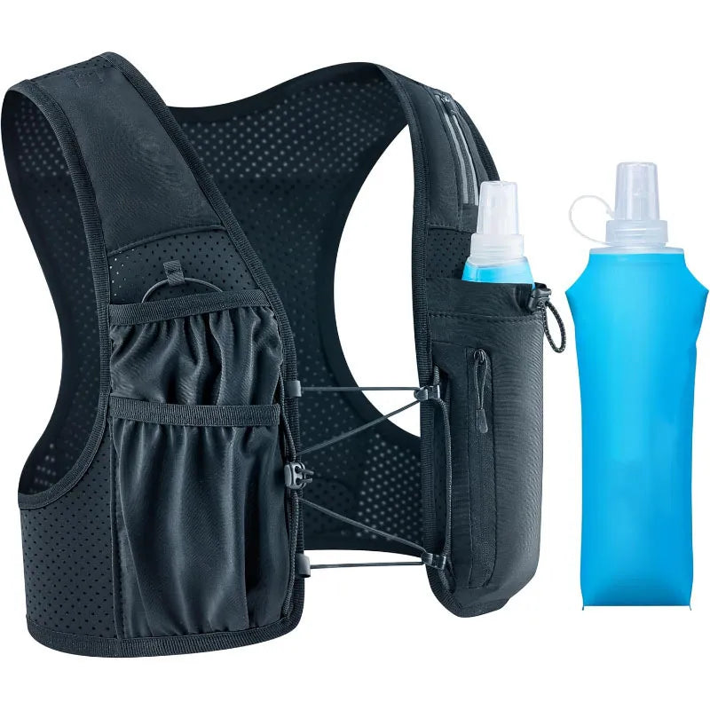 Leichte Lauf-Trinkweste mit 9 Taschen & verstellbarer Passform