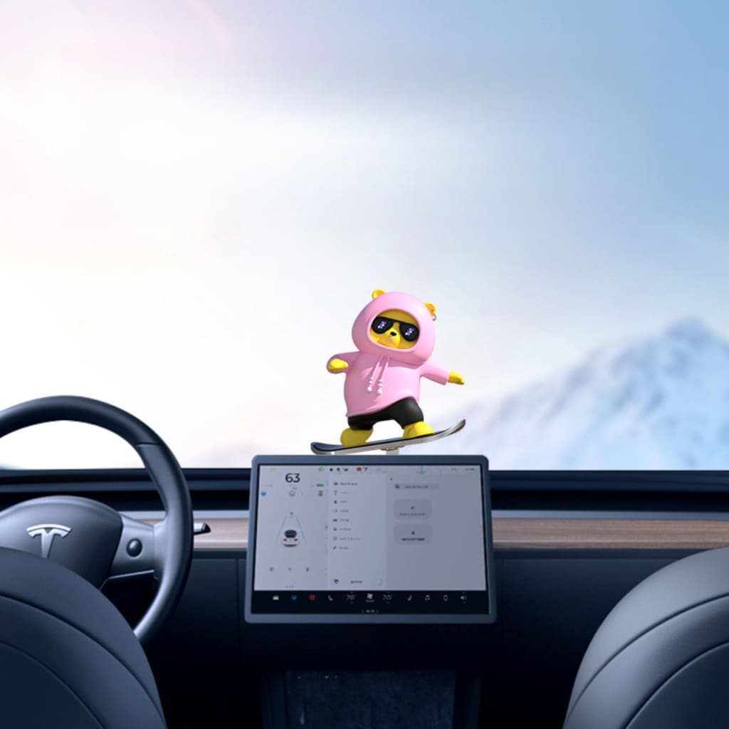 Schlittschuhlaufender Panda Bär Auto-Ornamente