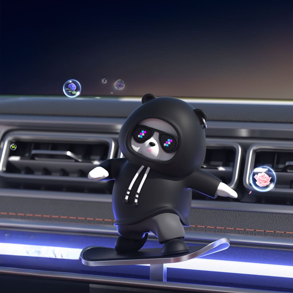 Schlittschuhlaufender Panda Bär Auto-Ornamente