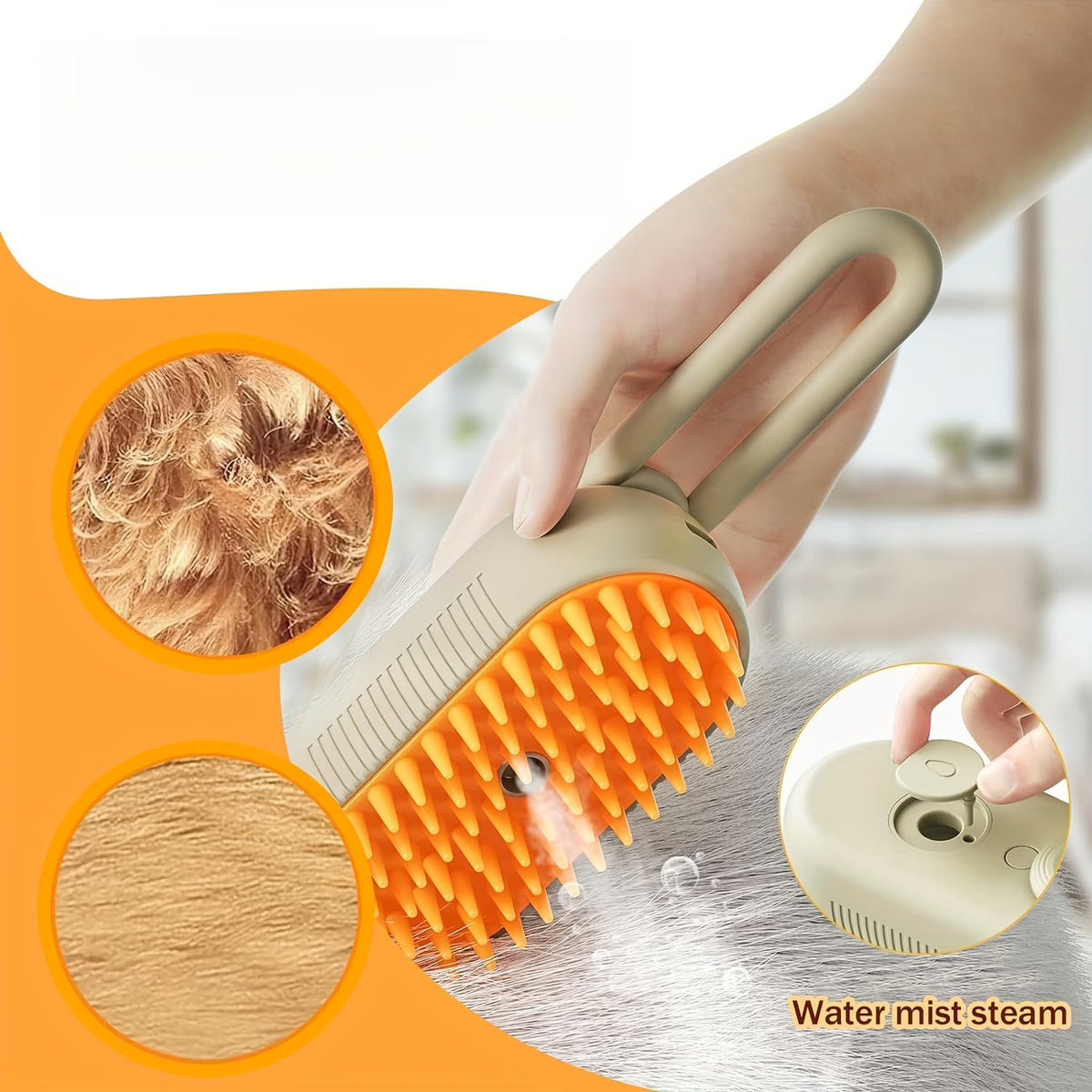 Brosse de toilettage à brume 4-en-1 pour chats et chiens – Rechargeable