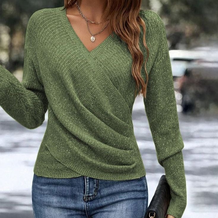 Eleganter Damen Freizeit-Strickpullover, Langarm Warmer Pullover für Frühling & Herbst, Koreanischer Stil Urlaub Mode-Top