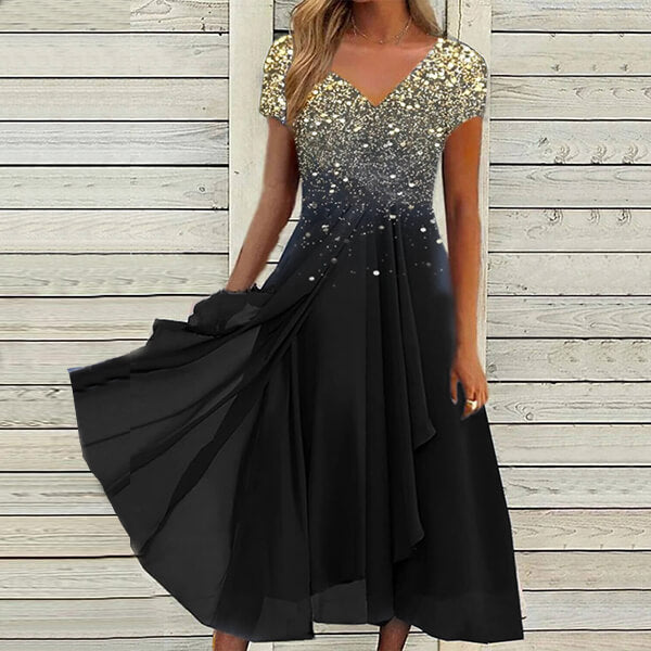 Elegantes glitzerndes Sternenkleid Partykleid