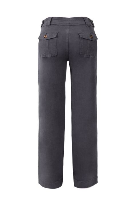 Hose mit festem Knopfdetail, Pattentasche und geradem Bein