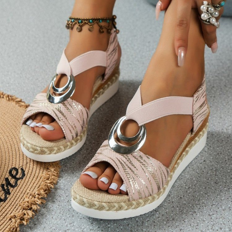 Damen-Leder-Plateau-Keil-Orthopädie-Sandalen