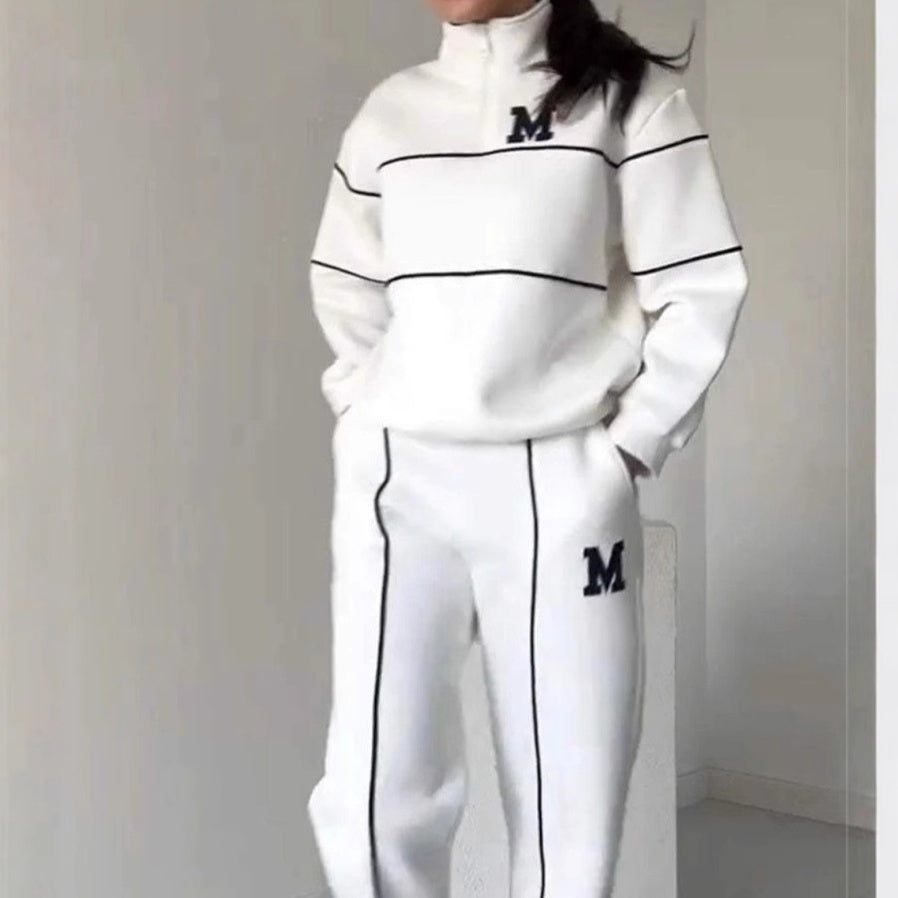 Ensembles survêtement femme 2 pièces – Pull sans capuche et pantalon de jogging ample tendance avec poches