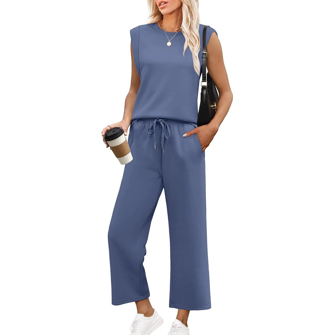 Ensemble 2 pièces femme : débardeur et pantalon large