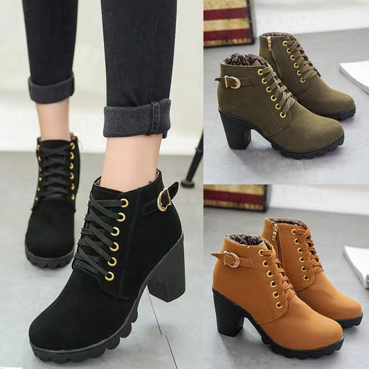 Bottes à talon épais pour femmes