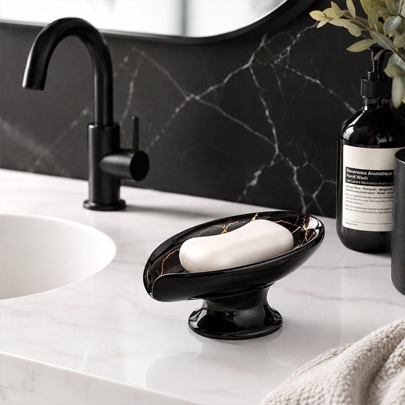 Porte-savon en céramique auto-drainant en forme de feuille Verdelle™