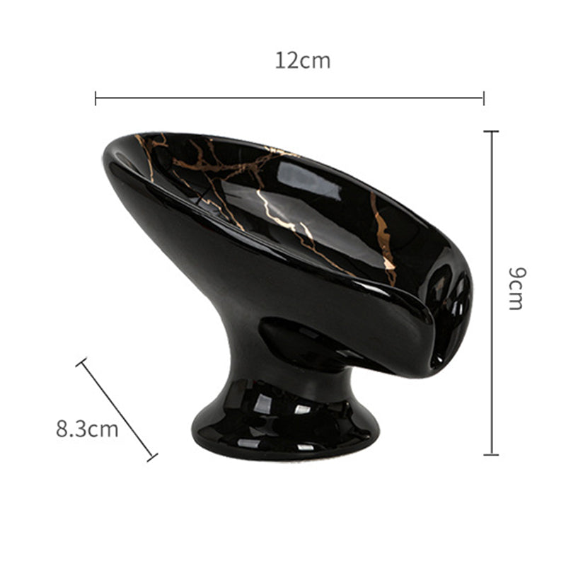 Porte-savon en céramique auto-drainant en forme de feuille Verdelle™