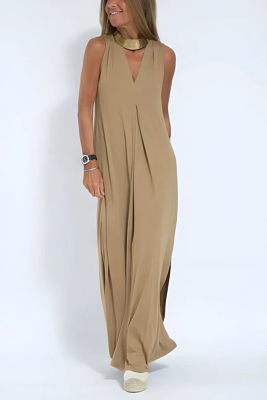 Elegantes langes Kleid + passender Cardigan