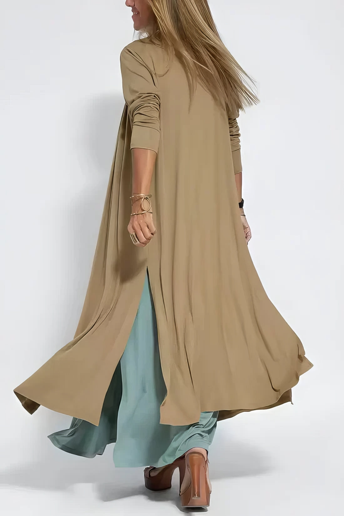 Elegantes langes Kleid + passender Cardigan